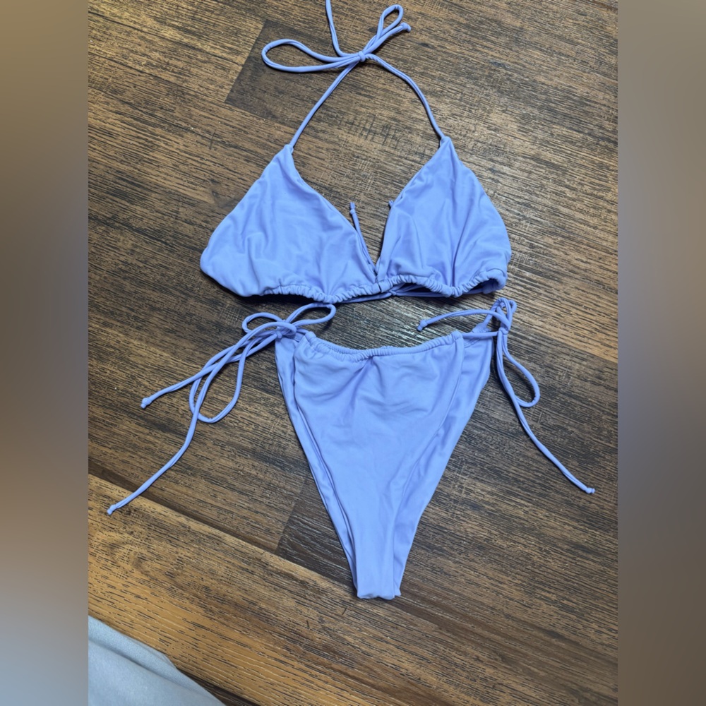 Light Purple Drawstring bikini